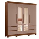 Ver imagem 3 de Guarda Roupa Solteiro com Cômoda Vivacce 4 Portas de Bater 4 Gavetas MDP Nogueira Capuccino