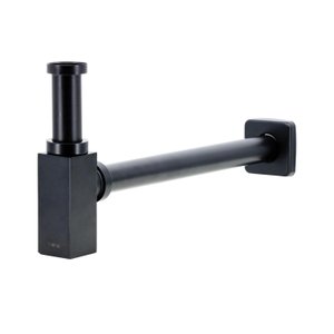 Sifão Quadrado Para Lavatório Preto Fosco Lux