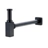 Sifão Quadrado Para Lavatório Preto Fosco Lux - 1