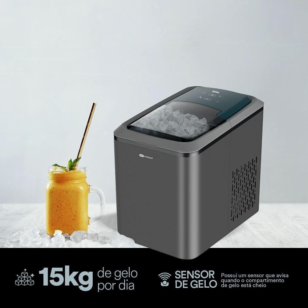 Máquina de Gelo 15kg EOS Ice Compact EMG02P Titanium 110V - 2