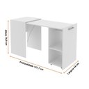 Ver imagem 3 de Mesa Articulável Retrátil para Escritório e Home Office com 2 Nichos Me4170 Tecnomobili Branco