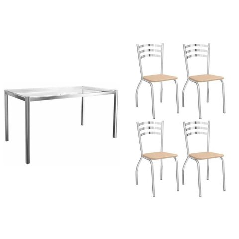 Mesa Cozinha Reno 150 + 4 Cad Portugal Cromado Kappesberg