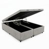 Cama Box Baú King Bipartido 96 Diversas Cores (193x203x42):corino Cinza/king - 1