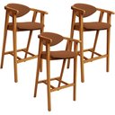 Ver imagem 1 de Kit 03 Banquetas Alta Cozinha Bancada Bar Sala de Jantar Fixa Cecília L02 Bouclê Terracota - Lyam De