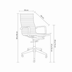 Kit 10 Cadeiras Office Sevilha Pu Baixa Várias Cores - Rivatti - 5