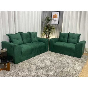 Sofá de 2 e 3 Lugares Porto Tecido Suede:verde