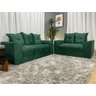 Sofá de 2 e 3 Lugares Porto Tecido Suede:verde - 2