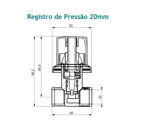 Registro Pressão Soldável com Canopla Foz 20mm Branco Viqua Unico - 2