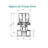 Registro Pressão Soldável com Canopla Foz 20mm Branco Viqua Unico - 2