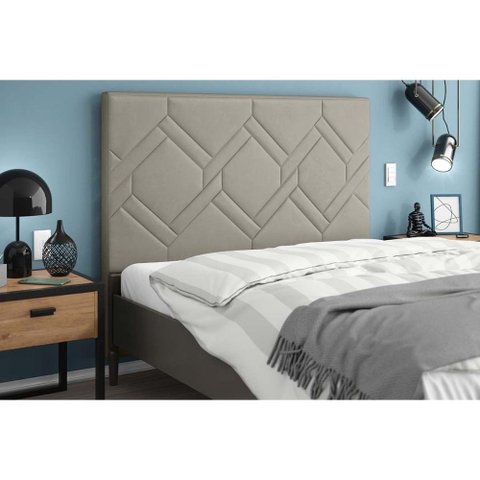 Painel de Cama Box Estofada Casal Lima Plus Camurca - Simbal