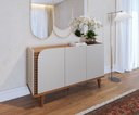 Ver imagem 3 de Buffet Aparador Jurere 3 Portas Off White Matte/Freijo - Colibri