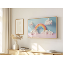 Ver imagem 1 de Quadro Decorativo N°55 105x60cm - Panorâmico Arco - Íris Pastel - Madeira Clara - Rollflex