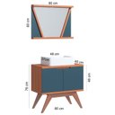 Ver imagem 2 de Conjunto de Banheiro Berton Onix 0,80cm Cinamomo/azul Petróleo Liso