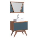 Ver imagem 3 de Conjunto de Banheiro Berton Onix 0,80cm Cinamomo/azul Petróleo Liso