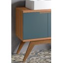 Ver imagem 4 de Conjunto de Banheiro Berton Onix 0,80cm Cinamomo/azul Petróleo Liso