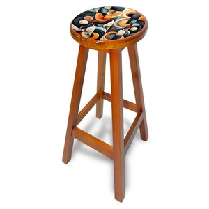 Banqueta S/ Encosto Mel Estampada Kz0368