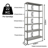 Estante de Aço 30cm - 6 Prateleiras Cinza 22kg por Prateleira - 3