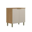 Ver imagem 1 de Balcão de Cozinha 80 Cm Route 2 Portas 100% Mdf Jequitibá/off White Fosco - Pnr Móveis