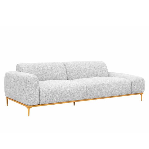 Sofá Unne 3 Lugares 230cm Terminal Esquerdo Boucle Cinza - Sallar Home