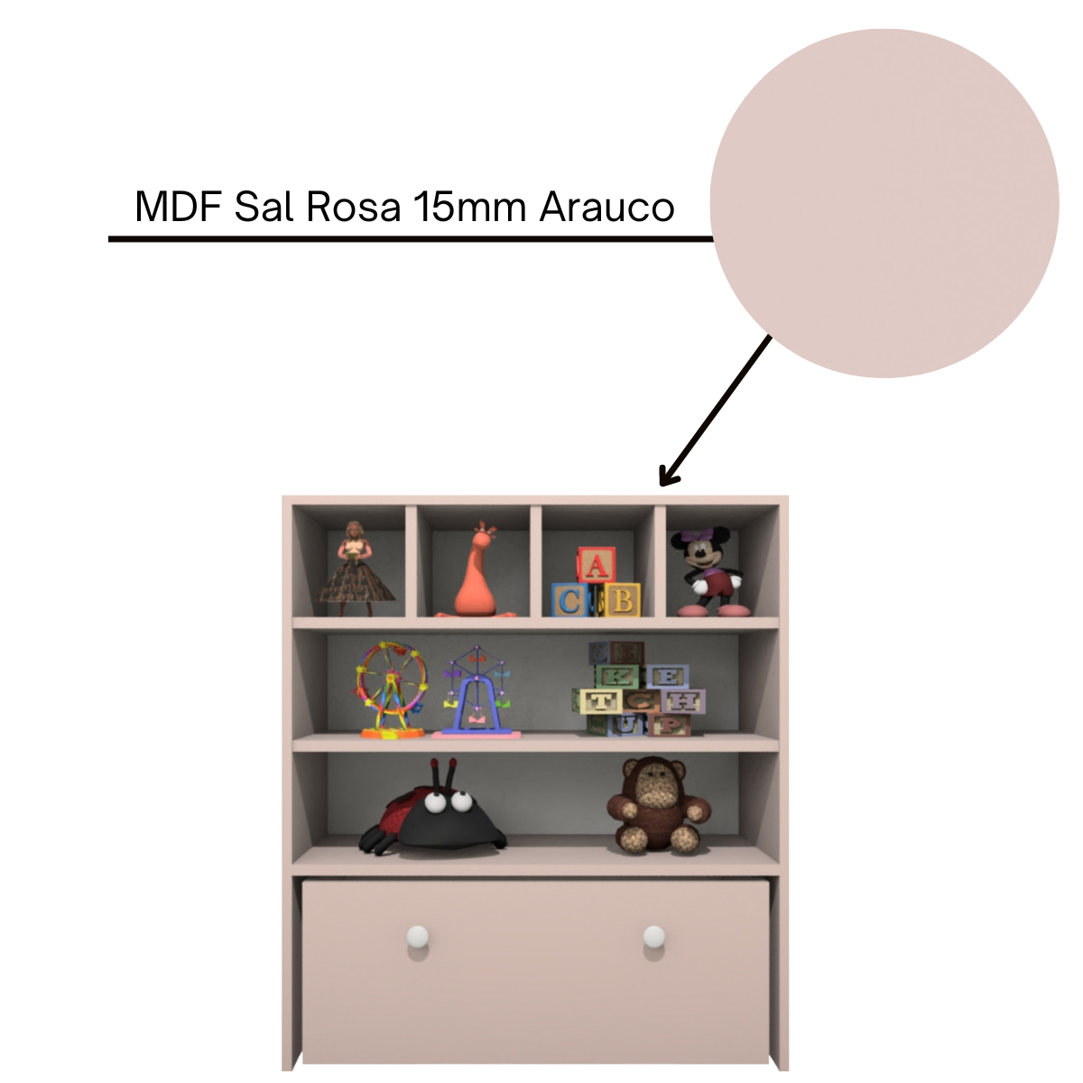 Estante Organizadora de Brinquedos Infantil em Mdf Plancasa:sal Rosa - 8