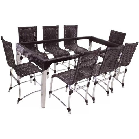 8 Cadeiras e Mesa Haiti Alumínio Cozinha