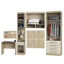 Ver imagem 3 de Guarda Roupa Modulado Solteiro 6 Portas 5 Gavetas com Cabeceira e Escrivaninha Master Luciane Móveis