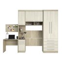 Ver imagem 2 de Guarda Roupa Modulado Solteiro 6 Portas 5 Gavetas com Cabeceira e Escrivaninha Master Luciane Móveis