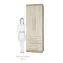 Ver imagem 5 de Guarda Roupa Modulado Solteiro 6 Portas 5 Gavetas com Cabeceira e Escrivaninha Master Luciane Móveis