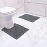 Jogo de Tapete Banheiro Popcorn 2 Peças Antiderrapante Cinza - 2