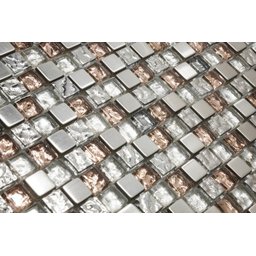 Pastilha de Vidro 30x30 com Pedras Naturais e Metais Prezioza - 1