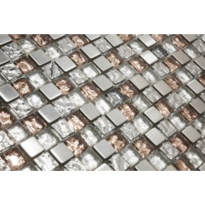 Pastilha de Vidro 30x30 com Pedras Naturais e Metais Prezioza