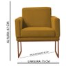Poltrona Juliette Base Metal Bronze - Veludo House Móveis Cor:mostarda - 2