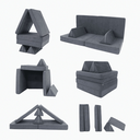 Ver imagem 1 de Sofá de Brincar Infantil Modular Montessori 4 Peças Cinza