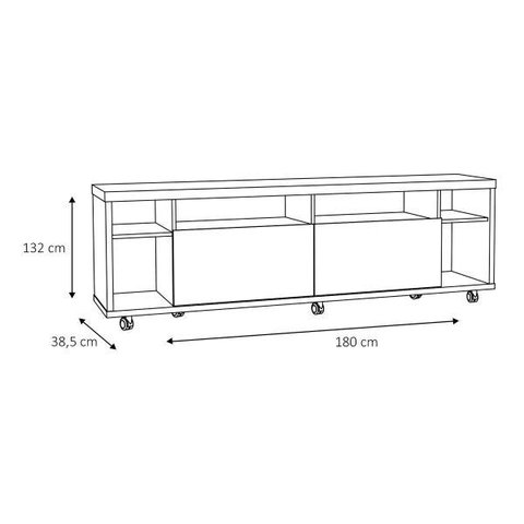 Rack para TV Arizona 180cm 1P Off White - Móveisaqui