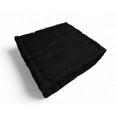 Almofada Turca Futon Cadeiras Bancos Áreas 40x40 Cm Preto