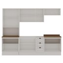 Ver imagem 4 de Cozinha Completa Americana 12 Portas 3 Prateleiras MDF 280cm Branco