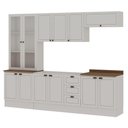 Ver imagem 3 de Cozinha Completa Americana 12 Portas 3 Prateleiras MDF 280cm Branco