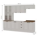 Ver imagem 2 de Cozinha Completa Americana 12 Portas 3 Prateleiras MDF 280cm Branco