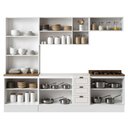 Ver imagem 5 de Cozinha Completa Americana 12 Portas 3 Prateleiras MDF 280cm Branco