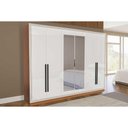 Ver imagem 1 de Guarda Roupa 6 Portas (2 C/ Espelho) e 4 Gavetas Valência Freijo/branco - Politorno