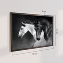 Ver imagem 3 de Quadro Decorativo Cavalos Preto Branco 70x50
