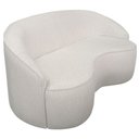 Ver imagem 1 de Sofá Curvo Montserrat 150cm 02 Lugares Linho Bouclé Off White - Nexta Casa