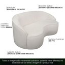 Ver imagem 4 de Sofá Curvo Montserrat 150cm 02 Lugares Linho Bouclé Off White - Nexta Casa