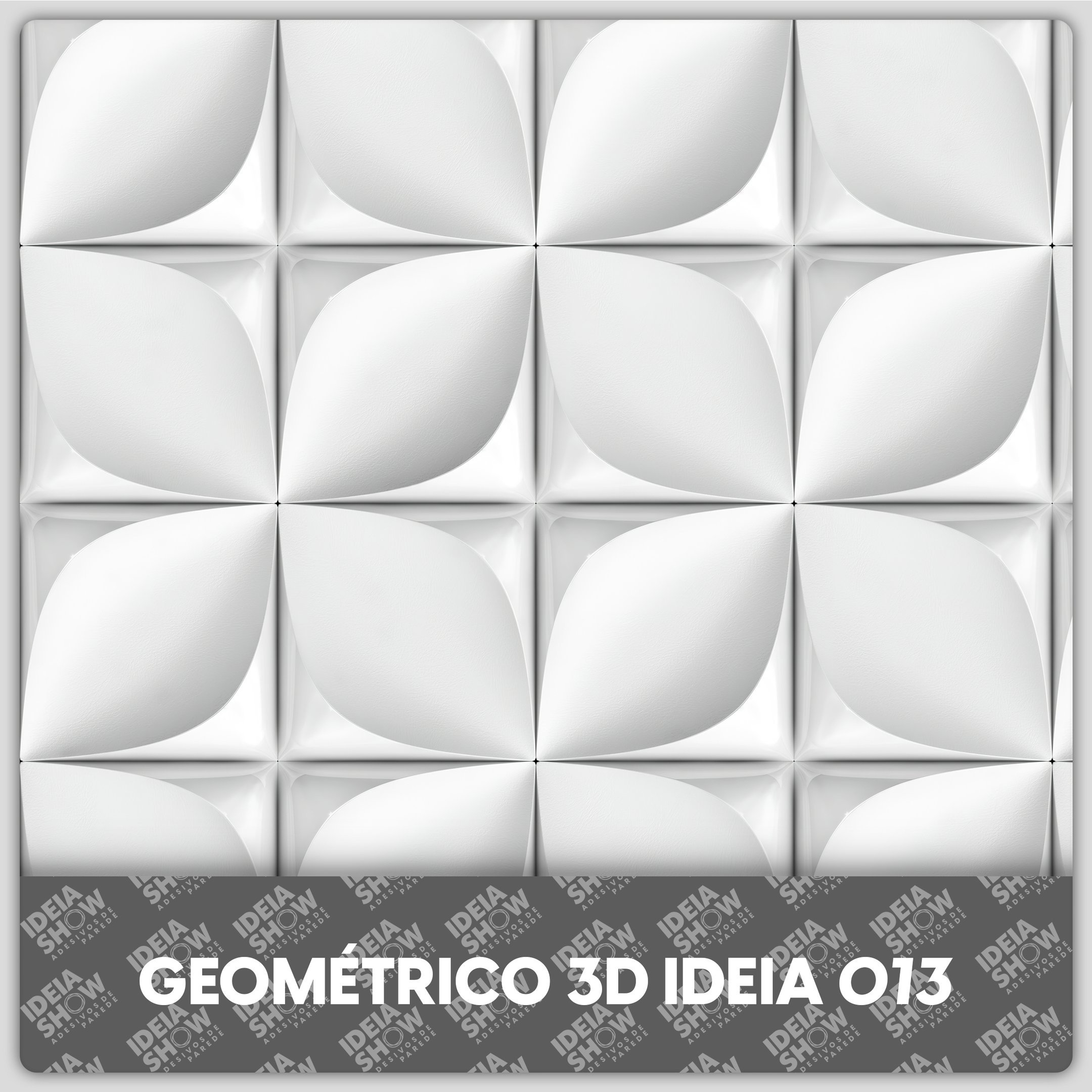 Papel De Parede Lavável Geométrico 3D Branco Quartos Sala - 3