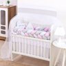 Kit Mini Berço Menina Trança Nuvem e Gotinha 8 Peças 100% Algodão - 1