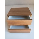 Ver imagem 2 de 1 Mesa de Cabeceira com 2 Gavetas Cor Freijó 40x30x30 100% Mdf