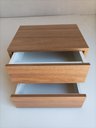 Ver imagem 2 de 1 Mesa de Cabeceira com 2 Gavetas Cor Freijó 40x30x30 100% Mdf