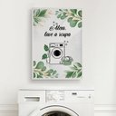 Ver imagem 1 de Quadro Alexa Lave A Roupa 33x24cm - com vidro:Madeira branca