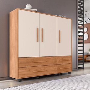 Cômoda 3 Portas 4 Gavetas Seth Marrom Caemmun