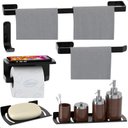 Ver imagem 2 de Kit Acessórios Para Banheiro Preto Fosco 6 Peças Zmt
